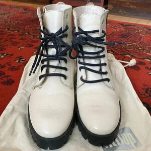 Mango White Combat Boots EU 39 (US Women’s 8.5) - Excellent Condition